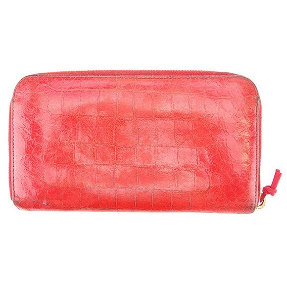 Miu Miu Long Wallet Crocodile Red T796 - Picture 2 of 8